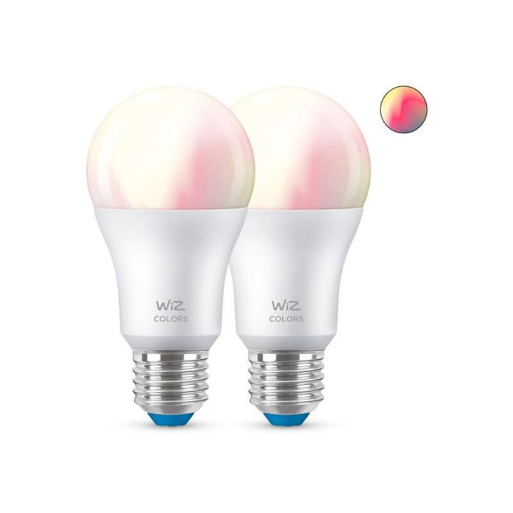 Snjallpera LED marglituð E27 8W 2 stk