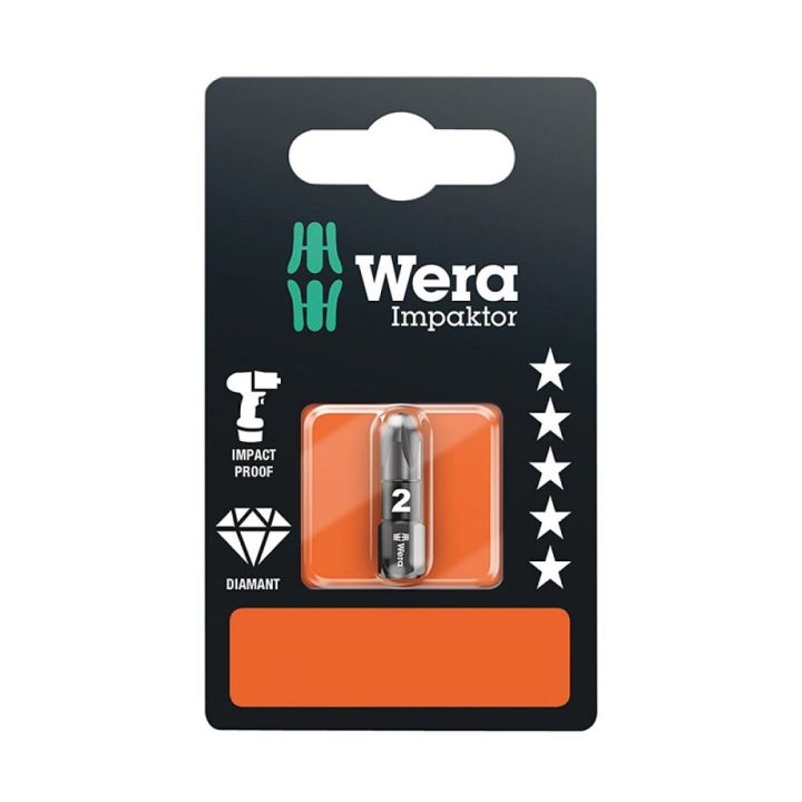 Skrúfbiti PZ2 1/4" 25 mm Wera 851/1 IMP DC