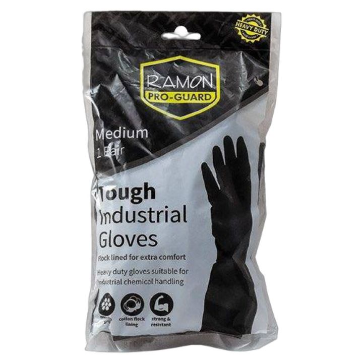 Gúmmíhanskar svartir L Ramon