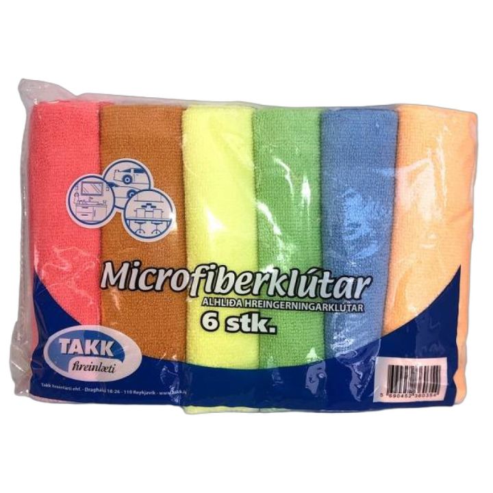 Microfiberklútar 6stk Takk