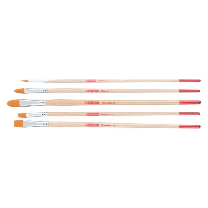 Föndurpennslar flatir olía&akrýl gervihár 5 stk sett