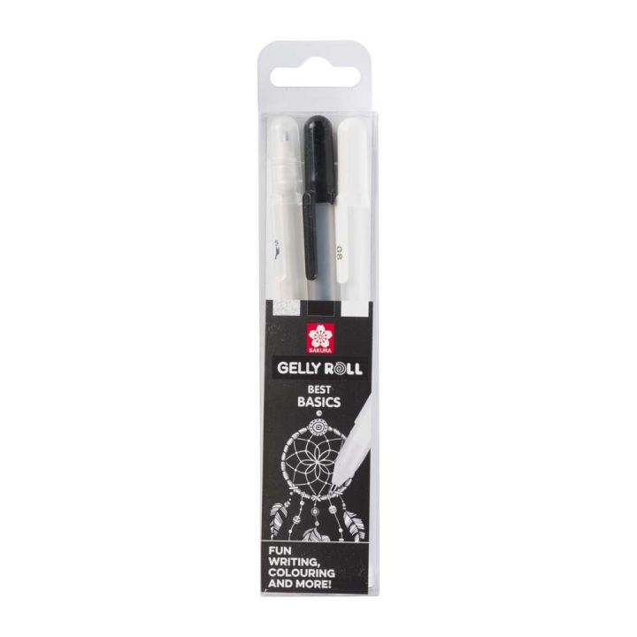 Gelpennar sett Gelly Roll Clear Black White