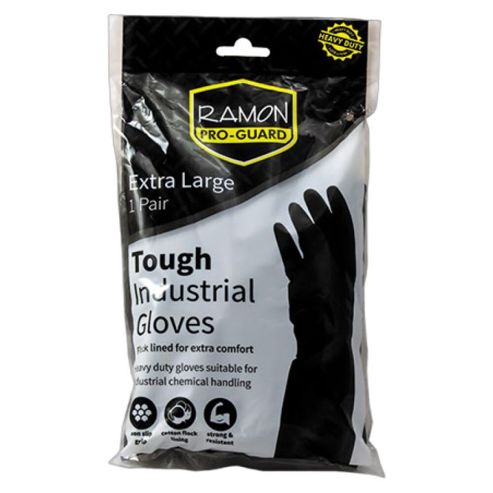 Gúmmíhanskar svartir XL Ramon