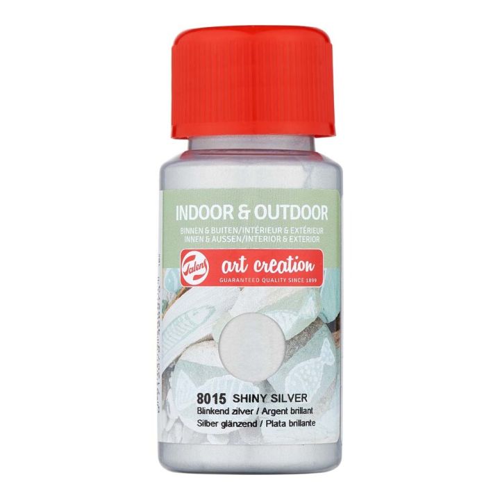 Föndurmálning inni og úti 50ml Shiny Silver