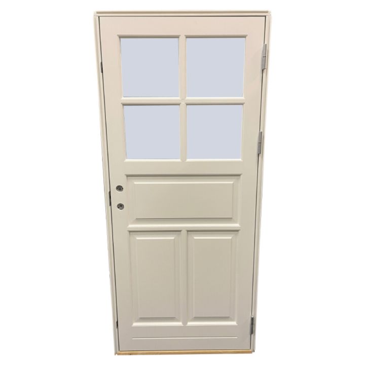 Útihurð V/inn m/2x2 gleri 2115 x 948 mm hvít