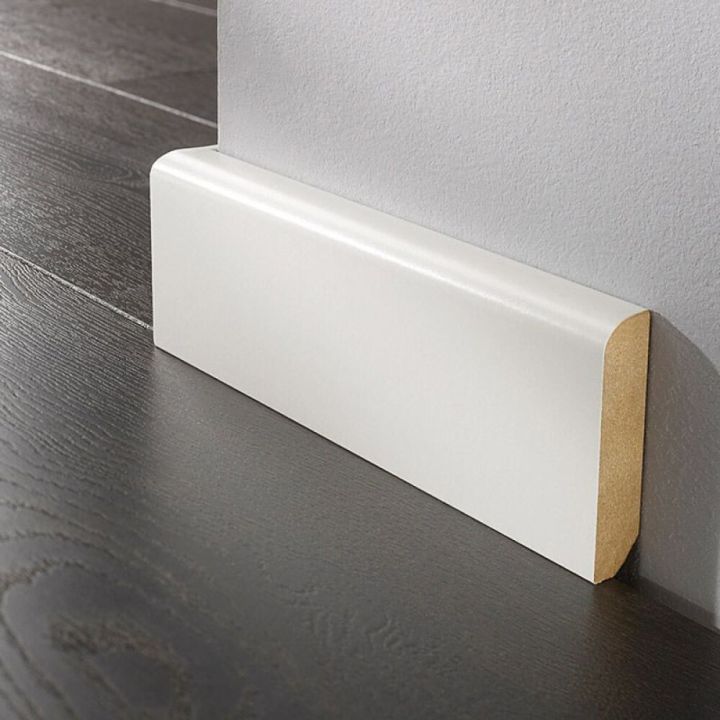 Gólflisti MDF 100x15x2600 mm Logoclic Trend hvítur RAL 9002