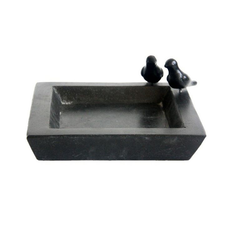 Fuglabað Terrazzo ferkantað 31,7x31,7x12,4 cm Garden Life