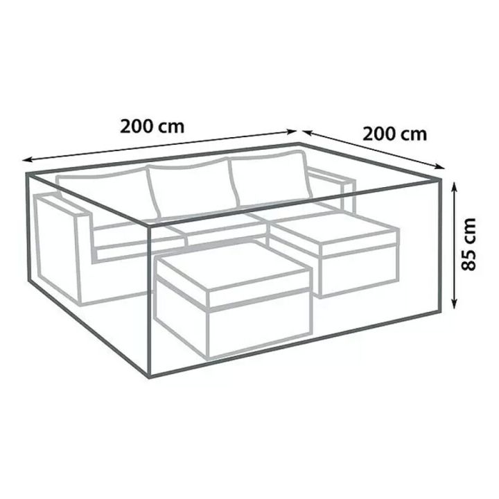 Yfirbreiðsla fyrir garðsett 200x200x85 cm Sunfun svört