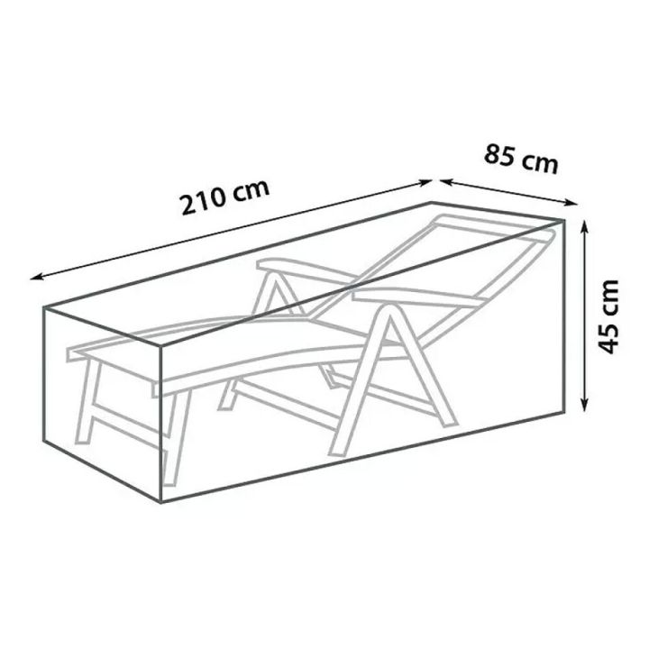 Yfirbreiðsla fyrir sólbekk 210x85x45 cm Sunfun svört