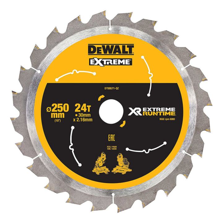Hjólsagarblað 250x30x24T DeWALT