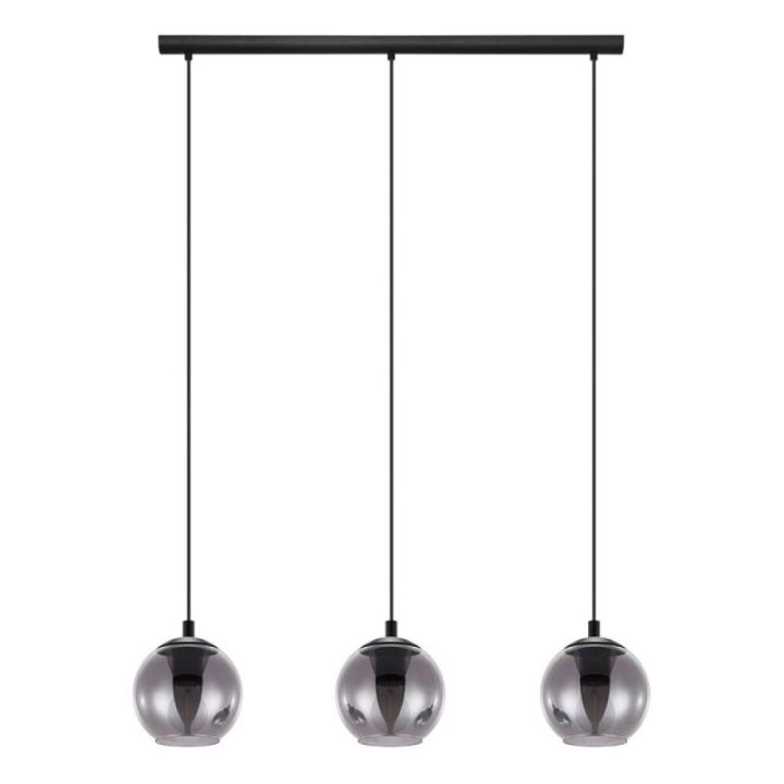 Loftljós Ariscani 3x40W E27 reyklitað/svart L76,5 cm
