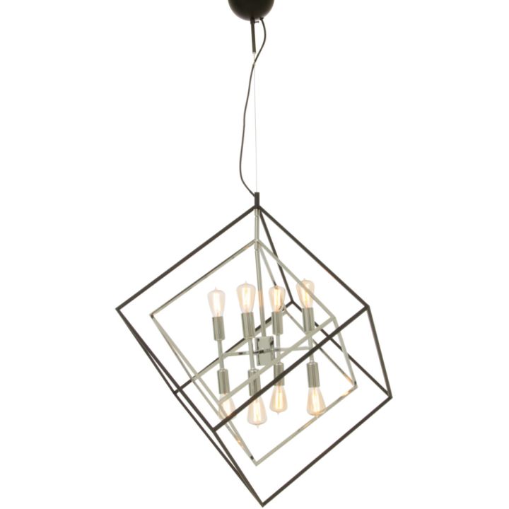 Hangandi ljós 8xE14 Cubes 73x73 cm svart/króm