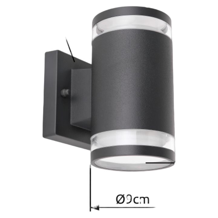 Veggljós 2xGX53 Ø10x16 cm Alcala koksgrátt