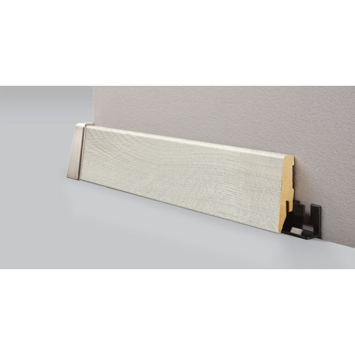 Gólflisti MDF 58x18x2600mm Logoclic Misty Lilywhite