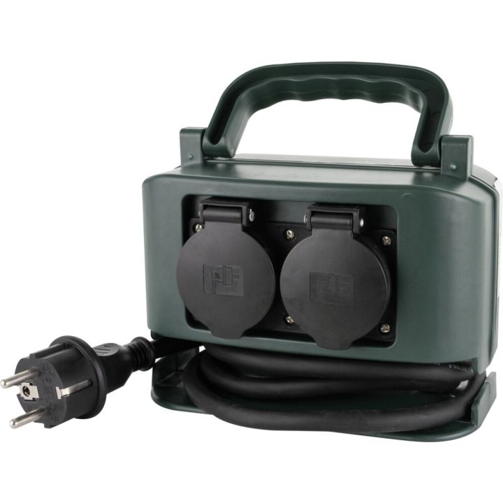 Fjöltengi 4x230V 2m svart IP44