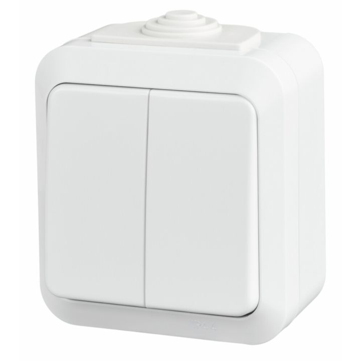 Rofi tvöfaldur utanáliggjandi IP44 Airam hvítur