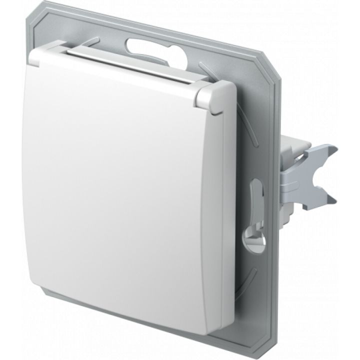 Tengill með loki jarðtengdur Ekonomik hvítur