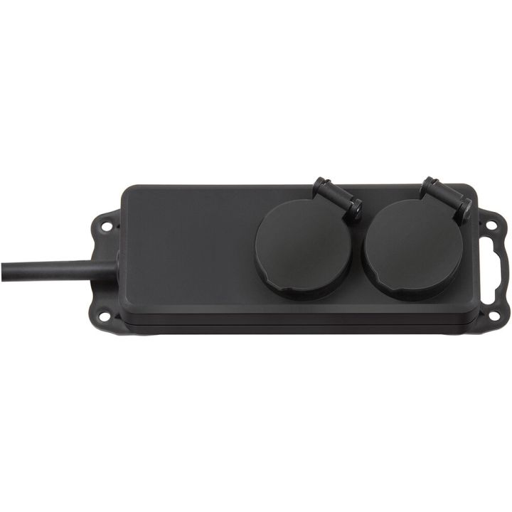 Fjöltengi 2x230V 2m svart IP44