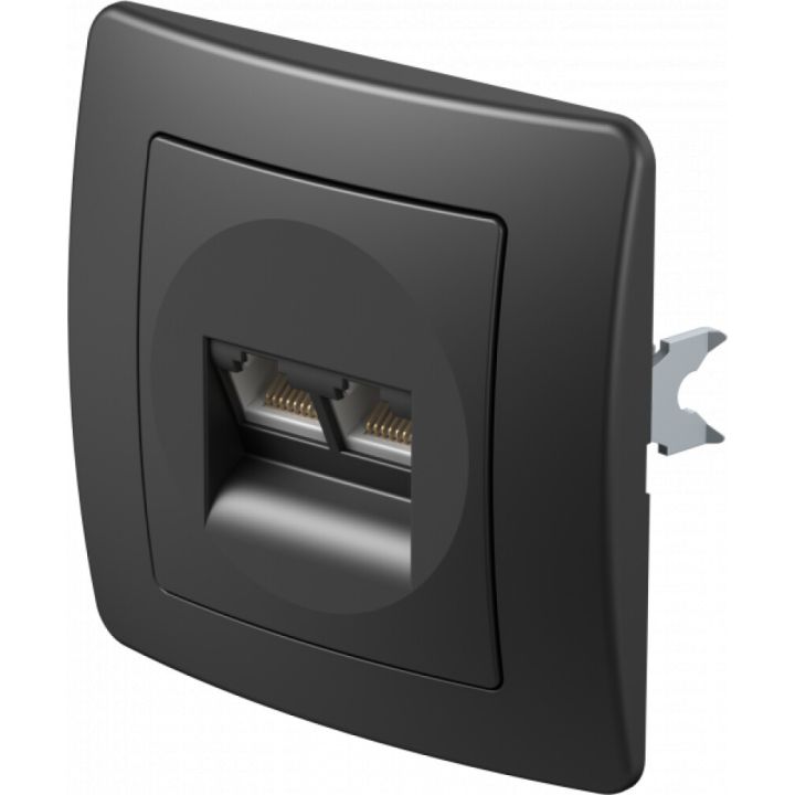 Tengill CAT5 2F með miðju og ramma Ekonomik svartur