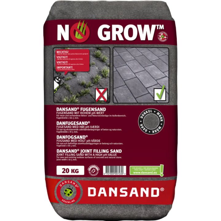 Fúgusandur hindrar illgresi 20kg Dansand svartur