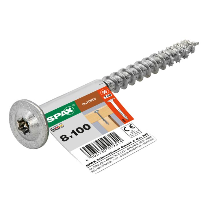 Tréskrúfa TX40 Ø8x100 mm 1 stk Spax A2