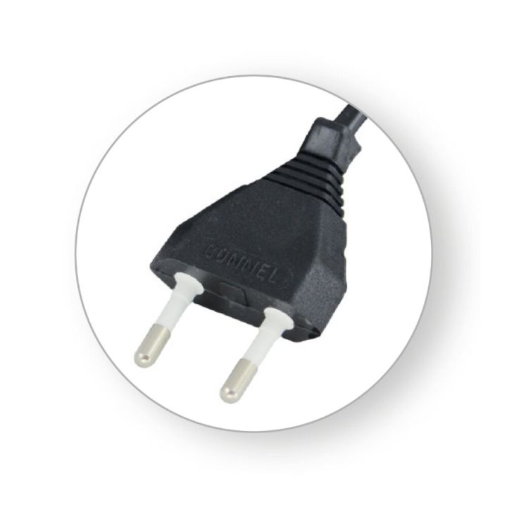 Kló með snúru 2m 2x0,75 Commel svört