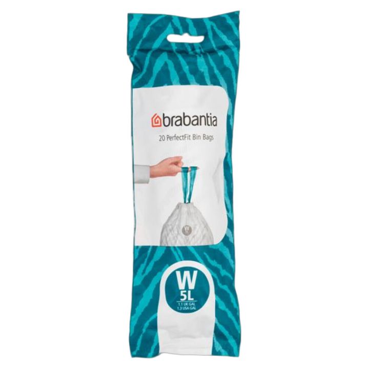 Ruslapoki fyrir 5L ruslatunnu hvítur 20stk