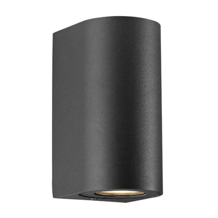 Veggljós 2xGU10 Canto Maxi IP44 17cm svart