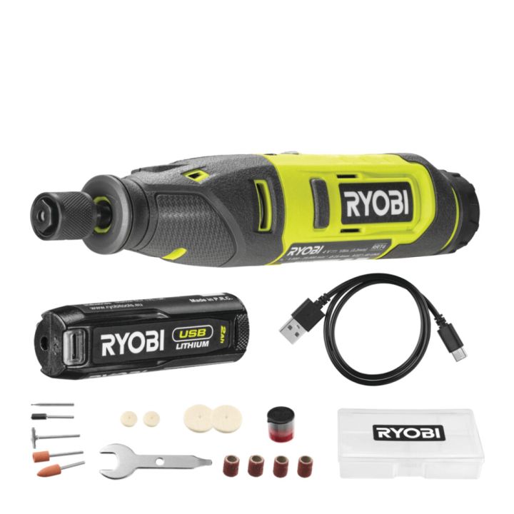 Fræsari með aukahlutum 2Ah 4V Ryobi RT4120GA15