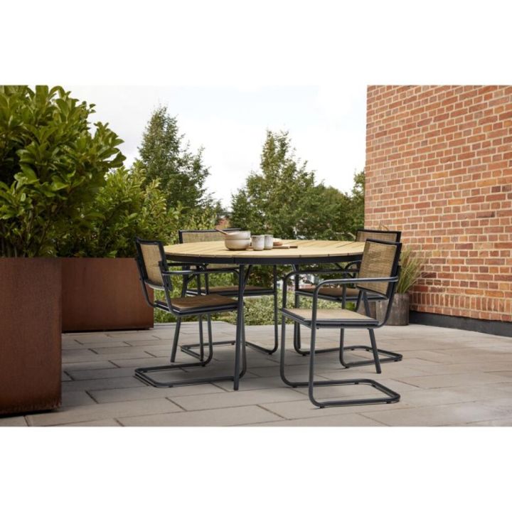 Garðborð Ø138cm Jasmin og 4 stólar Bo