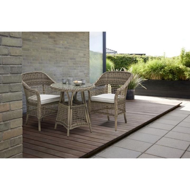 Kaffisett garðborð Ø69cm og 2 stólar Elise