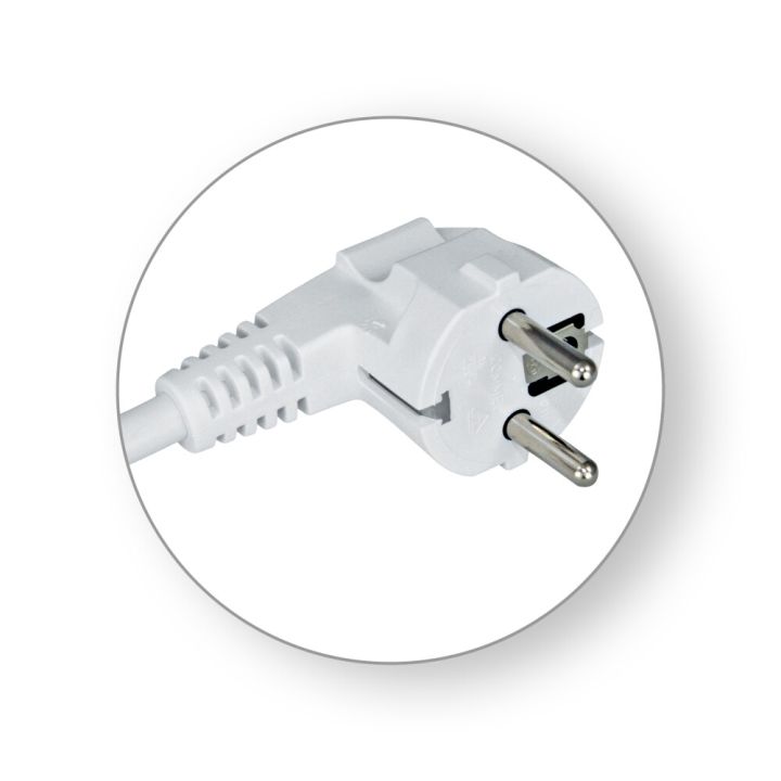 Kló með snúru 2m 3x0,75 Commel hvít