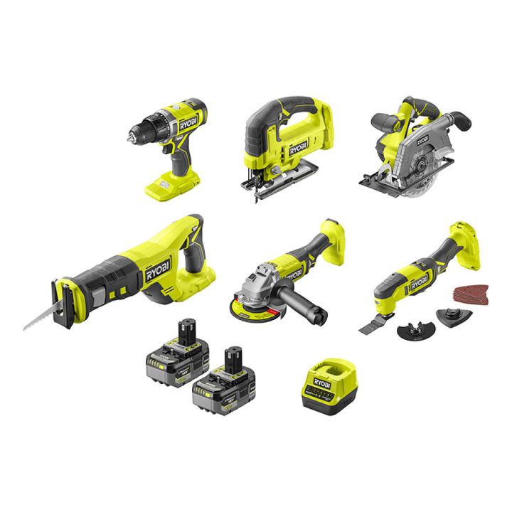 Rafmangsverkfærasett 9hlutir 18V Ryobi One+ R18CK6-240G