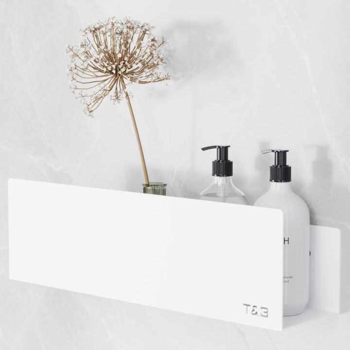 Baðherbergis hilla límfest M T2 T&B matt hvít