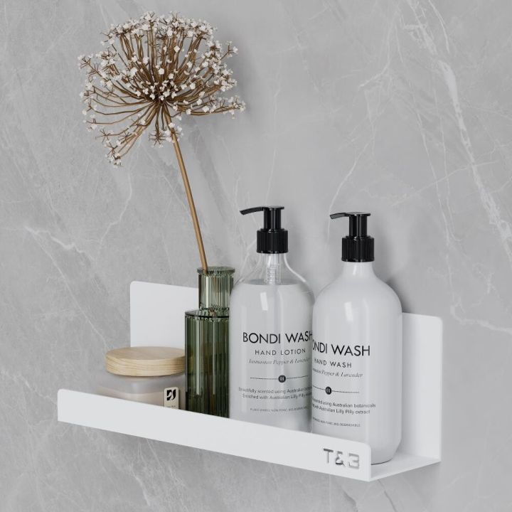 Baðherbergis hilla límfest T4 T&B matt hvít