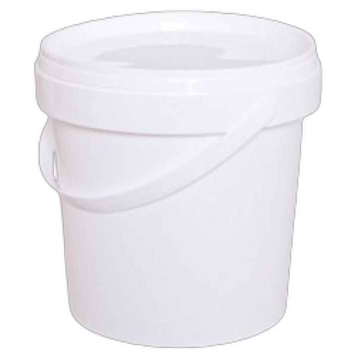 Plastfata með loki hvít 5,7L