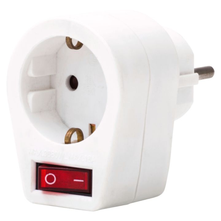 Tengill með rofa 16A IP20 Airam hvítur