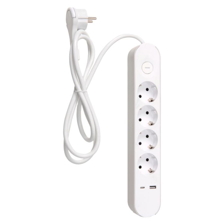 Fjöltengi 4F+2USB 1,4m Airam hvítt