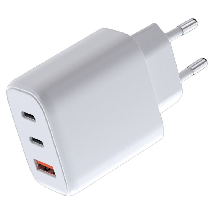 Hraðhleslukubbur 1xUSB-A 2xUSB-C Airam hvítur
