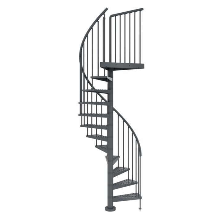 Hringstigi Ø125 cm 13+1 þrep 287-329 cm Toronto koksgrár