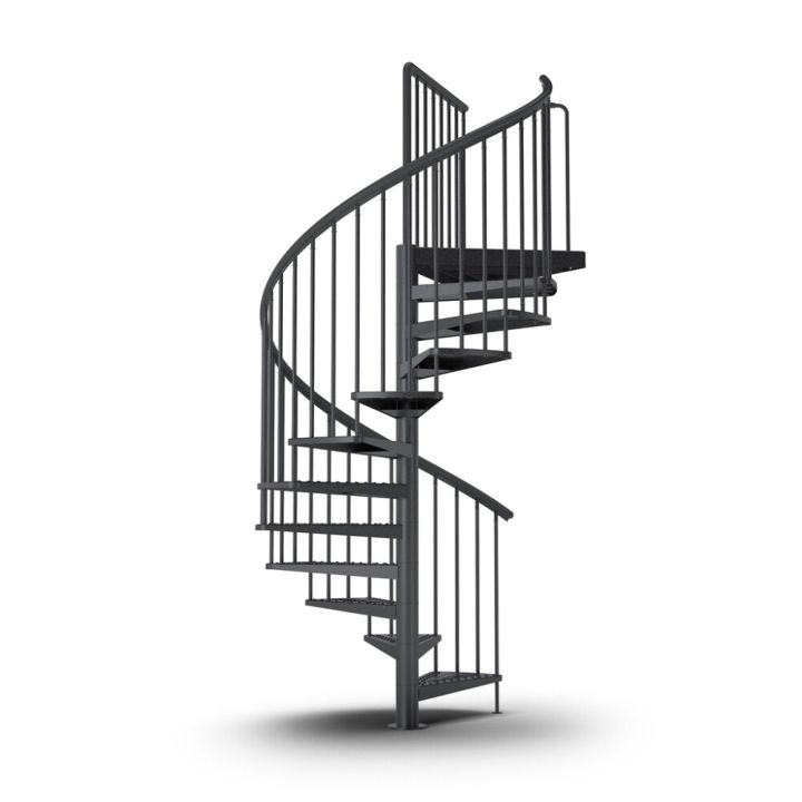 Hringstigi Ø155 cm 15+1 þrep 328-376 cm Toronto koksgrár