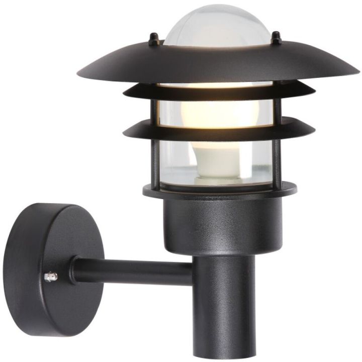 Veggljós E27 Nordlux Lønstrup Ø22 cm svart