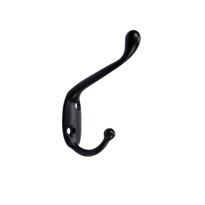 Snagi tvöfaldur 75x18x55mm matt svartur