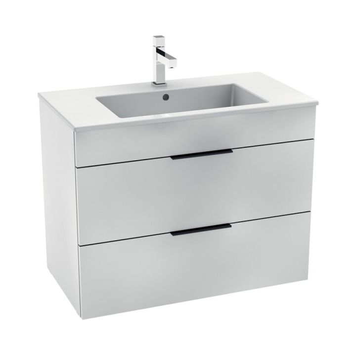 Baðinnrétting með handlaug 79 cm Laufen Cube hvít