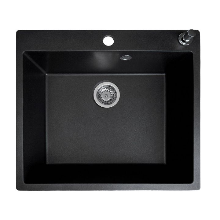 Vaskur einfaldur Alborg 560 59x52,5cm BK2 granít svartur