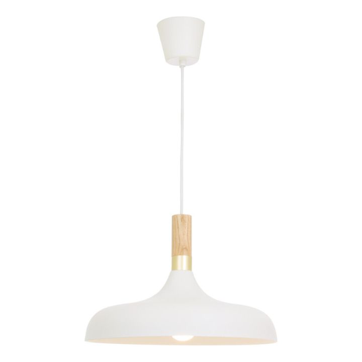 Hangandi ljós E27 Sense Ø34cm hvítt/tré