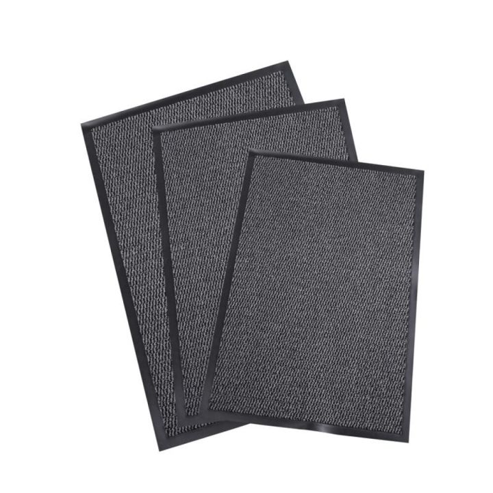 Gólfmotta með gúmmí 60x80cm dökkgrá 1stk