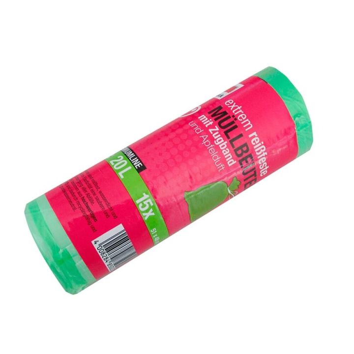 Ruslapoki með böndum 20L 15stk grænir