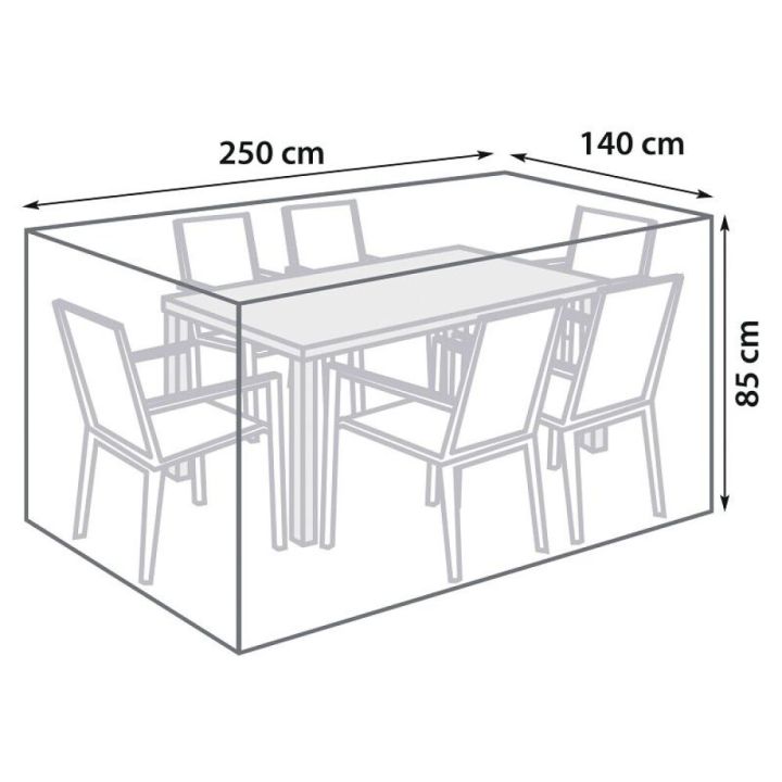 Yfirbreiðsla fyrir garðsett 250x140x85 cm Sunfun svört