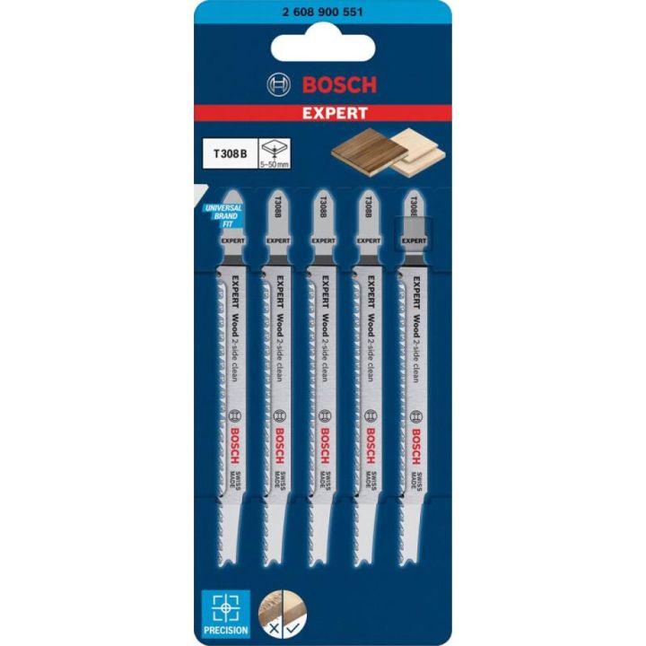 Stingsagarblað fyrir timbur Bosch t308b 5 stk